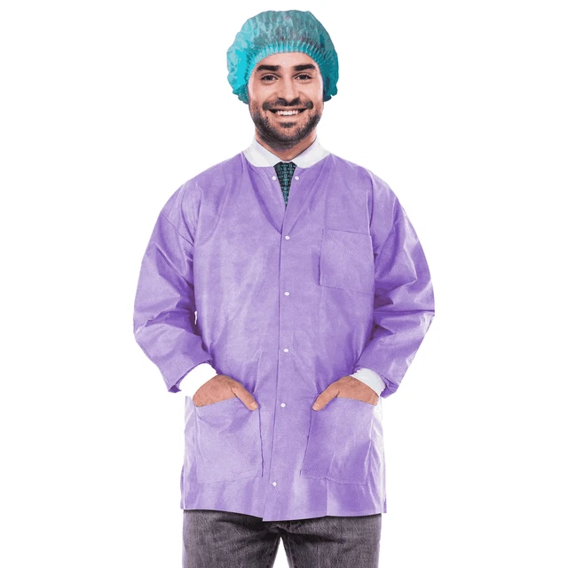 Disposable Lab Jackets 33” Long XX Large Purple SMS Disposable Jackets Dental