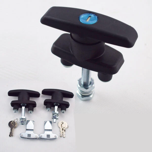 1PCS T Handle Latch/Lock Keyed Alike Black Coated Fit For Cabinet Locksmith Gear