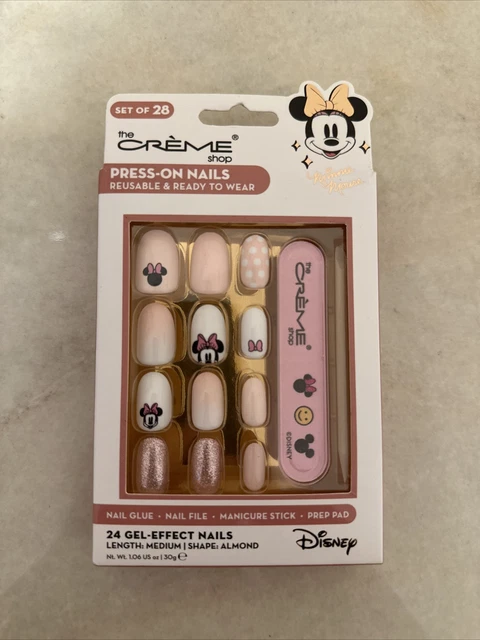 The Creme Shop Disney Minnie Mouse 24 Gel Effect Press On Nails Set Medium New