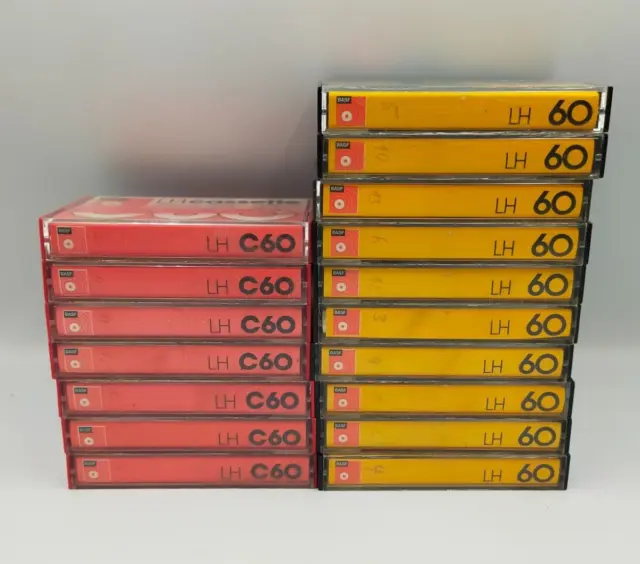 17 KASSETTEN Konvolut Musikkassette MC Audio Tape überspielbar BASF LH (C)60