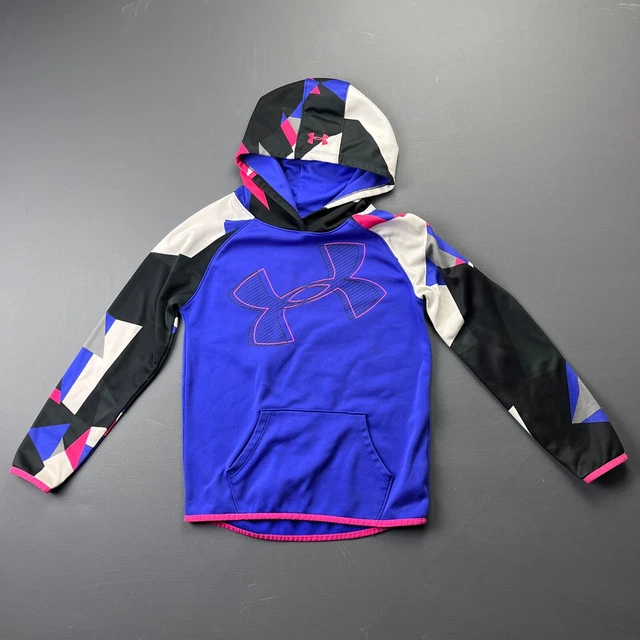 Under Armour Hoodie Boy YMD Medium, Performance Coldgear Loose Geometric Graphic