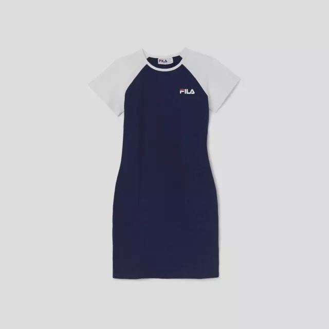 FILA Womens Plus Navy Kyra Logo Short Sleeve Workout Jersey Short T-shirt Dress 2