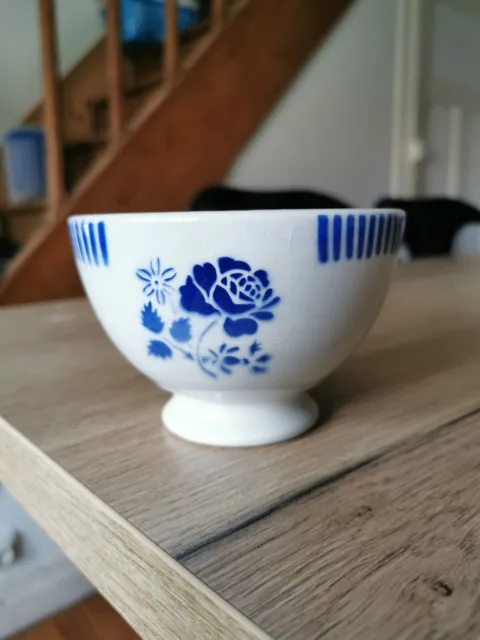 Ancien Petit Bol Faïence Lunéville Kg Décor Fleur Bleue - Old Bowl