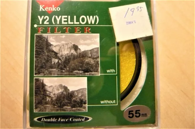 55mm KENKO  Yellow Y2 Filter. Double Face Coated Japan. NEW !