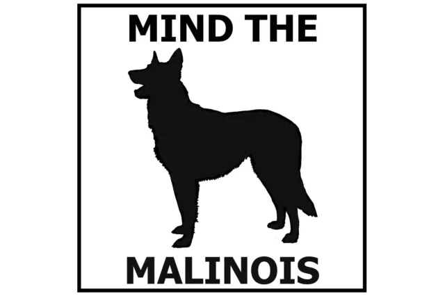 Mind the Malinois - Gate/Door Ceramic Tile Sign
