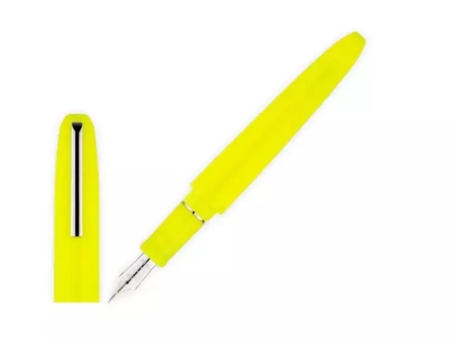 Scribo Piuma Fountain Pen in Art (Fluorescent Yellow) 14K Flexible Gold Nib - M