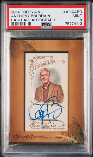 Anthony Bourdain Autograph Topps Allen & Ginter 2014 Card Auto PSA 9 MINT A&G Anthony Bourdain Autograph Topps Allen & Ginter 2014 Card Auto PSA 9 MINT A&G