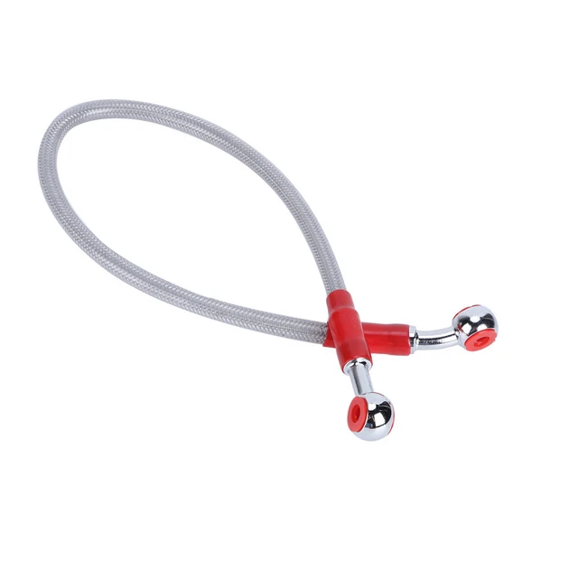 Tubo olio freno moto grigio 45 cm raccordo linea tubo carburante acciaio inox