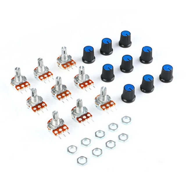 ESSENTIAL POTENTIOMETERS PACK 9pcs with 15mm Shaft Durable Metal Alloy ...