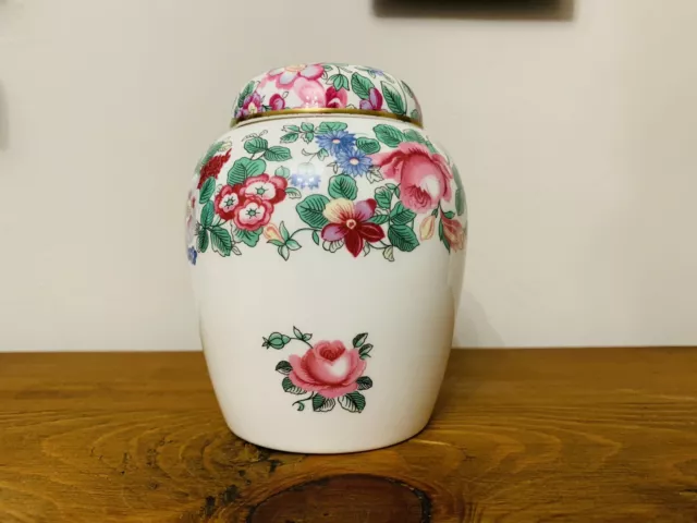 Vintage Crown Staffordshire Thousand Flowers GINGER JAR TEMPLE JAR URN