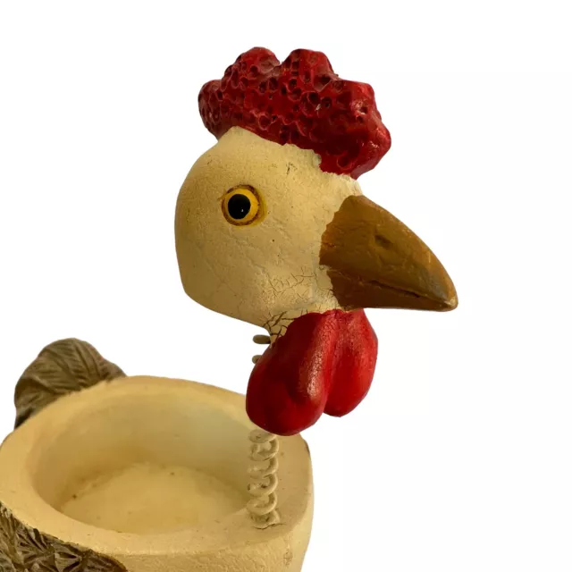 Tall Skinny Kitchen Rooster Chicken Figurine Farmhouse Egg Cup Decor