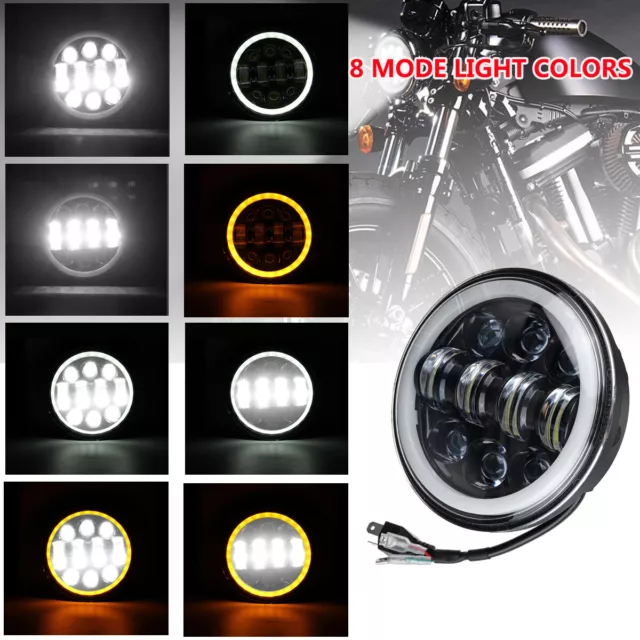 5.75" LED Motorcycle Headlight Fit For Harley Davidson Street XG500 Softail Dyna