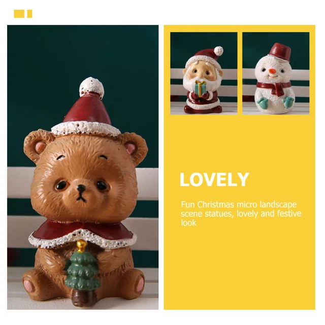 5pcs Weihnachtsdekoration Snowman Deer Santa Claus Weihnachtsbaum Bärenform 2