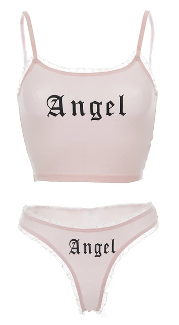 Lingerie Set Pajama Pink Angel Cute with Lace