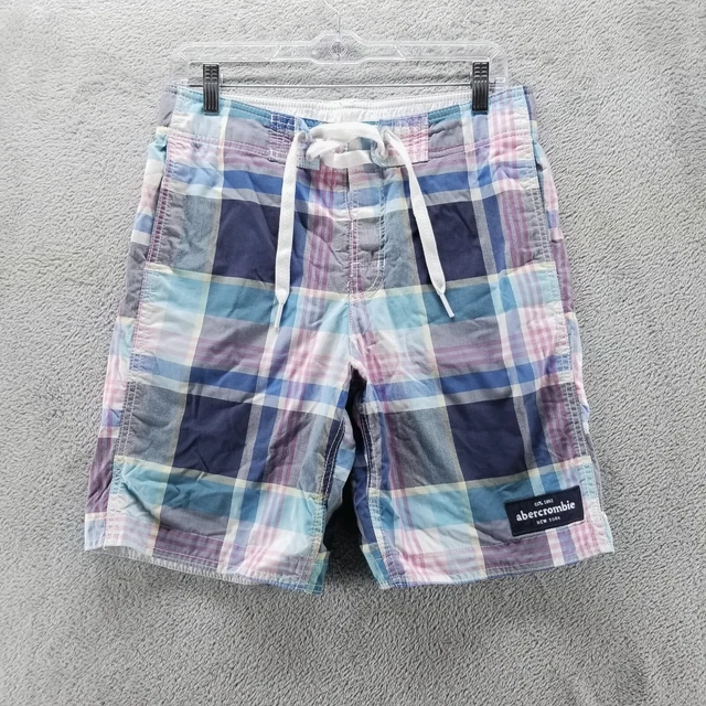 Abercrombie Swim Trunks Mens S Blue Swimming Shorts 8" Lined Drawstring Pockets