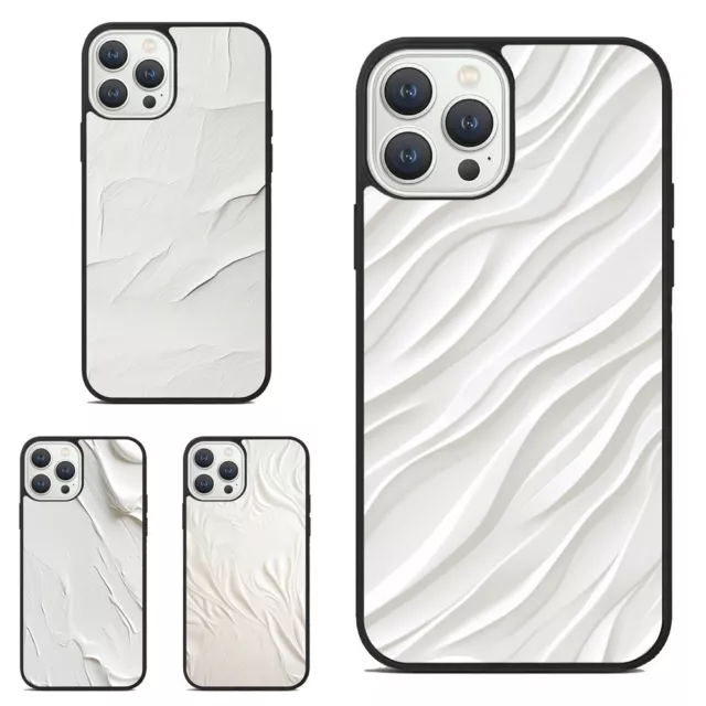 white cream plain art For iPhone 11 12 13 14 15 Pro Max Mini Deluxe Tough