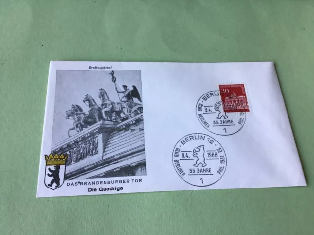 Germany Berlin Brandenburg Gate 1966 stamps cover  Ref 52247