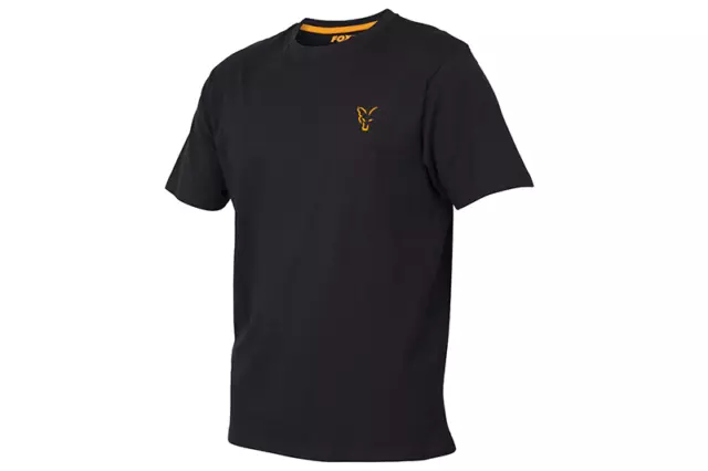 T-Shirt FOX NEU Kollektion schwarz & orange Karpfenangeln Baumwolle - ALLE GRÖSSEN