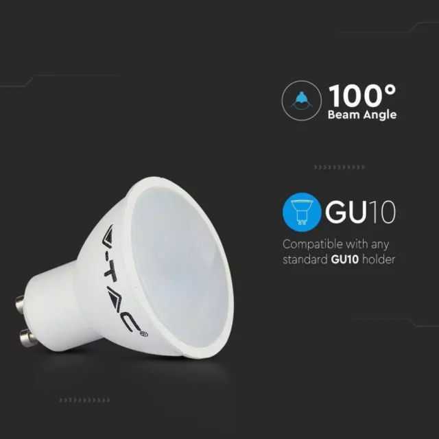 10 Lampadine Led Gu10 V-Tac  4,5W 400Lm Max Risparmio Ultima Generazione 2