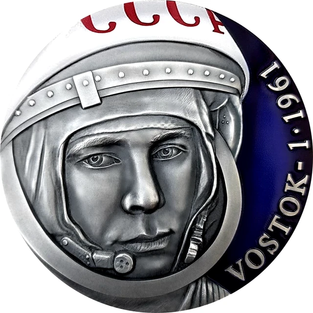 2021 Yuri Gagarin Vostok-1 60th Anniversary  3 oz pure silver high relief coin
