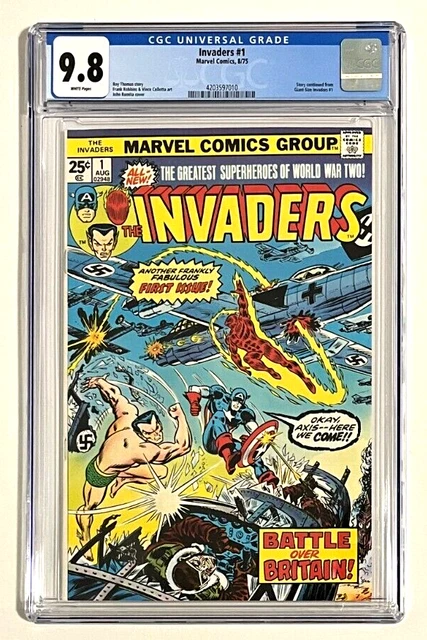 Invaders #1 - CGC 9.8 WP - NM/MT - Marvel 1975 - Captain America - Key Issue