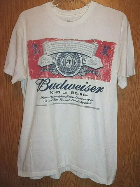 Budweiser King of Beers white L 42 44 t shirt