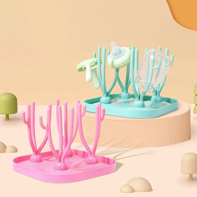Limpieza Botellas de Leche Lavandería Secado Estante Árbol Bebé Botella