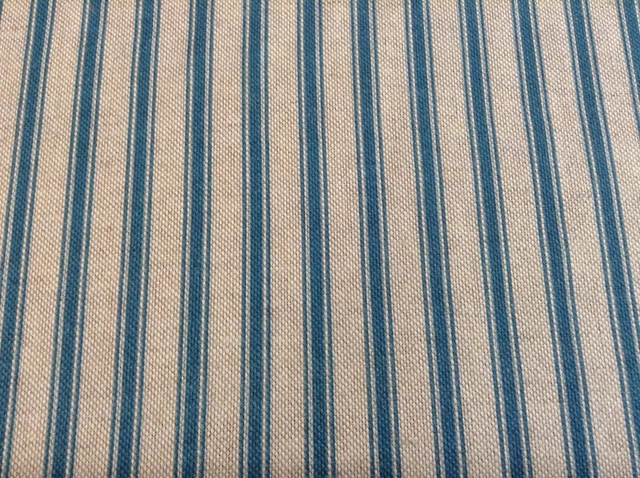 Leinen Tickstreifen blaugrün blau 140 cm/54 Zoll breiter Vorhang/Bastelstoff 3
