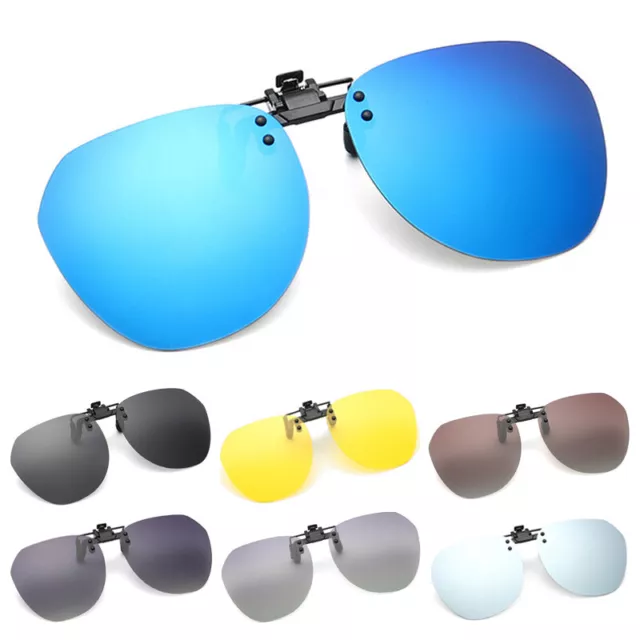 Polarized Clip-on Sunglasses Anti-glare Lightweight Flip Up Driving Sun Glasses