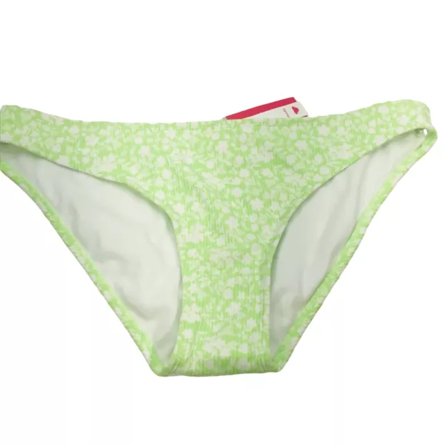 Xhilaration Womens Size XL 12-14 Cheeky Bikini Swim Bottom Lime Green Floral New