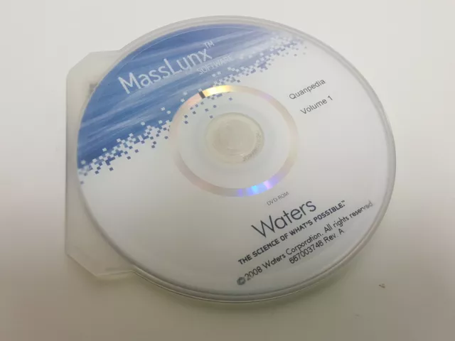 Waters Corporation MassLynx Software DVD-ROM Quanpedia Volume 1 667003748 Rev. A