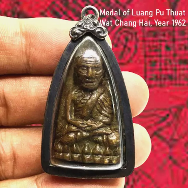 Phra Lp Thuad Wat Changhai Thai amulet Talisman pendant Protection Old Rare