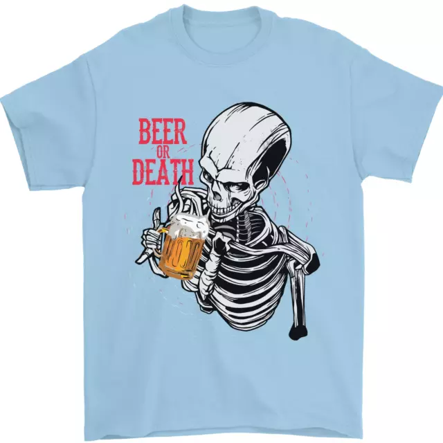 Beer or Death Skull Funny Alcohol Mens T-Shirt 100% Cotton 7