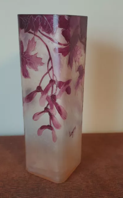 Legras Vase Rubis Feuilles D Érables  Art Nouveau