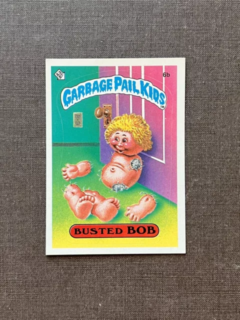 1985 Topps Garbage Pail Kids 1st Series 1 Card #6b BUSTED BOB OS1 Glossy Back