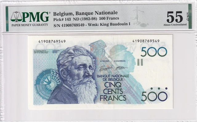 Belgium 500 Francs PMG 55 EPQ