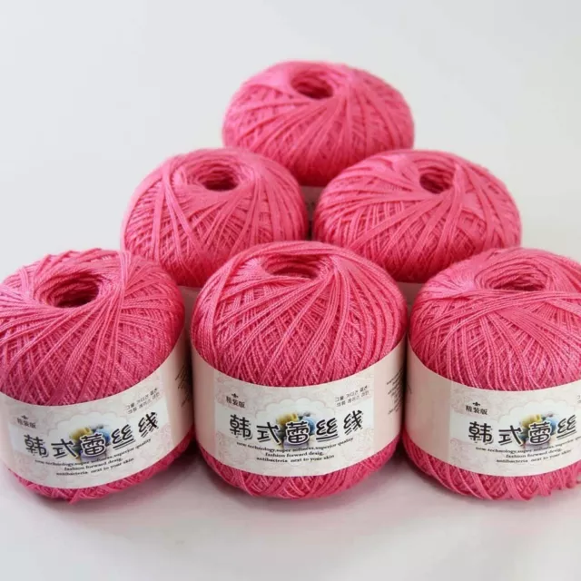 Luxurious 6ballsx50g Hand DIY Wear Cotton Lace Crochet Shawl Knitting Yarn 03