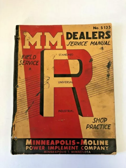 Vintage Minneapolis Moline Model R Tractor Dealer Service Manual