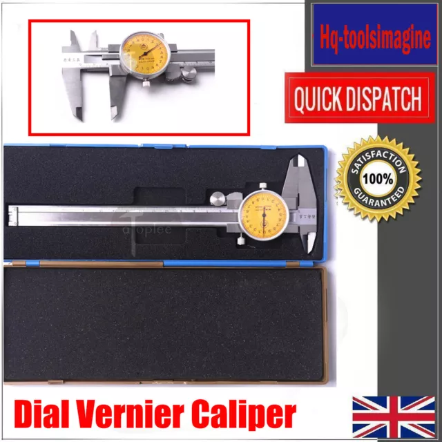 UK 0-150mm Dial Vernier Caliper Measurement Gauge Micrometer Tool Sliding Scale