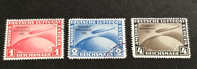 Germany Stamps # C43-45 Used VF Perfect Scott Value $770.00