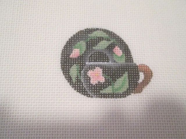 Cup And Saucer-Melissa Shirley-Handpainted Needlepoint Canvas
