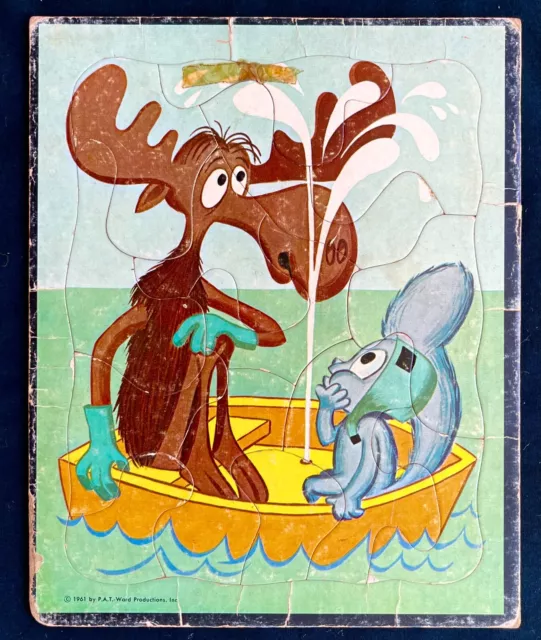 ROCKY AND BULLWINKLE 1961 Vintage JIGSAW PUZZLE Jay Ward Studios Animated Series