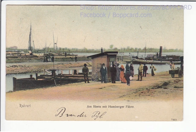 DUISBURG - RUHRORT , AM RHEIN m. HOMBERGER FÄHRE , 1904