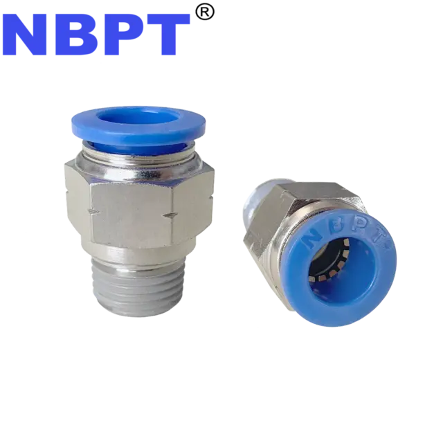 PUSH IN TO CONNECT ONE TOUCH PNEUMATIC FITTING PC 3/8 x1/8 NPT, NBPT  5 PCS
