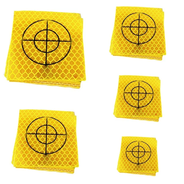 Pour Total Station feuille réflecteur jaune 100 pièces 20/30/40/50/60 mm acryl