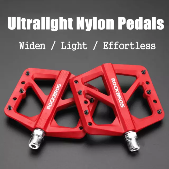 MTB BMX Bike Pedals  Widen Bicycle Nylon Pedals Cycling A DU Sealed Bearing Lock