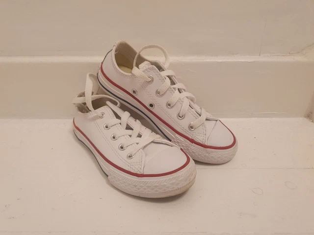 White leather converse on sale infant size 7