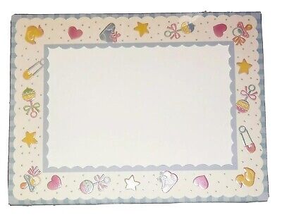 Photo Insert Baby Themed Photo Cards, Opens to Blank Note Cards.  Rattles Theme