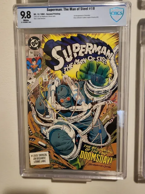 Superman Man of Steel #18 CBCS 9.8 2nd Print 1st Doomsday Not CGC 1992