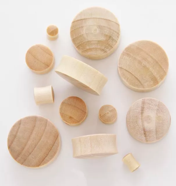 1 Pair 0G 8mm Blonde Crocodile Organic Natural Wood Saddle Plugs Ear Gauges 636